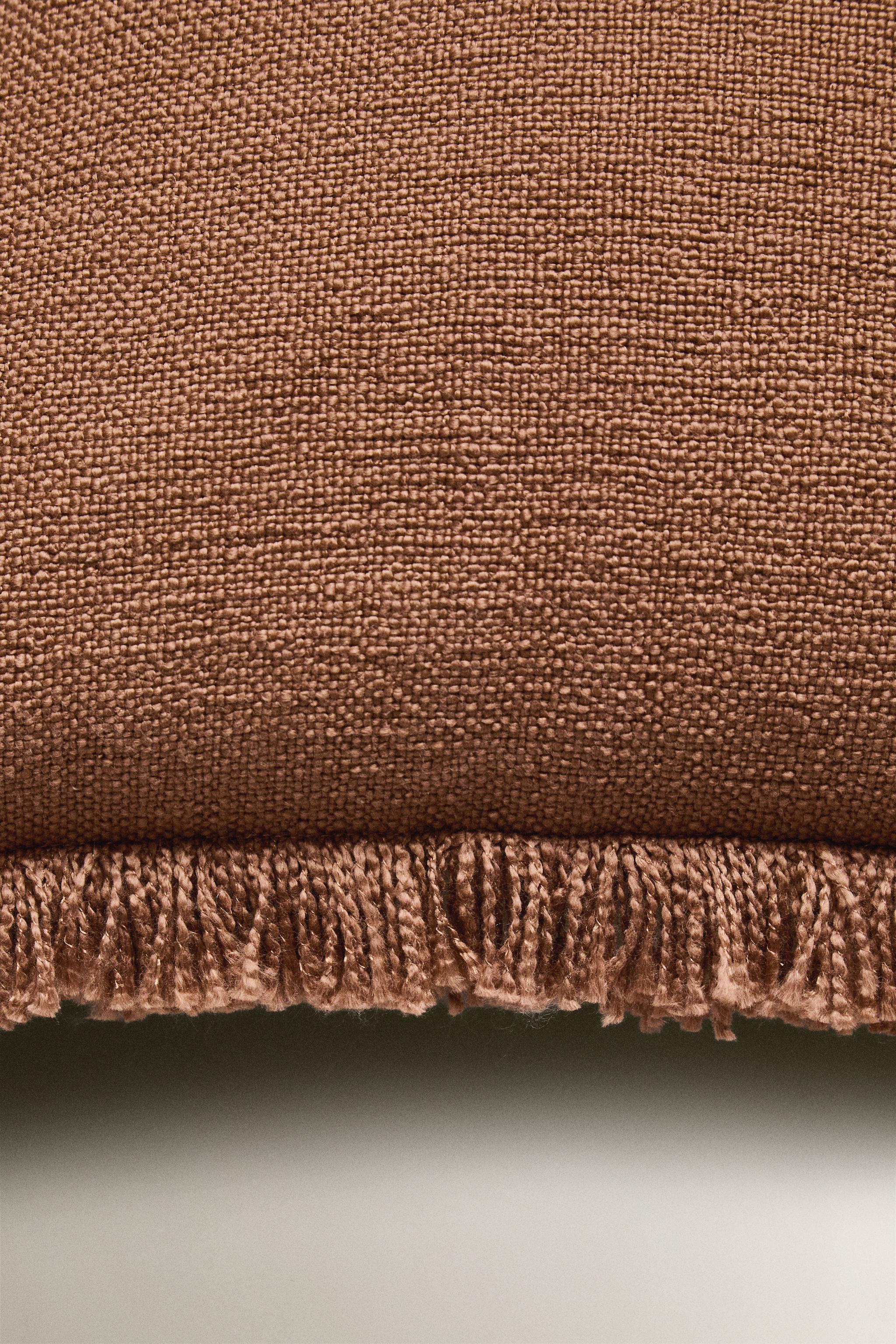 FRINGED THROW PILLOW COVER